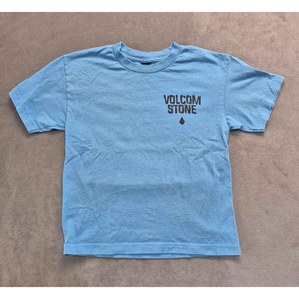 Y2K Volcom Stone Mens Blue Graphic T-Shirt Short Sleeve Crewneck Size Medium